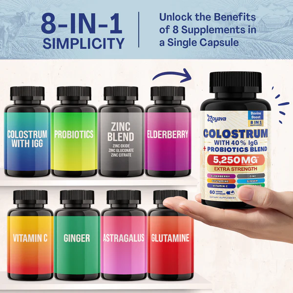 Vitality Trio for Ultimate Wellness: Bovine Colostrum Capsules (5250MG), Sea Moss 16-in-1 Magic Moss Super Blend (19,445MG), and Shilajit Power ShilaStrength Blend (15,250MG)